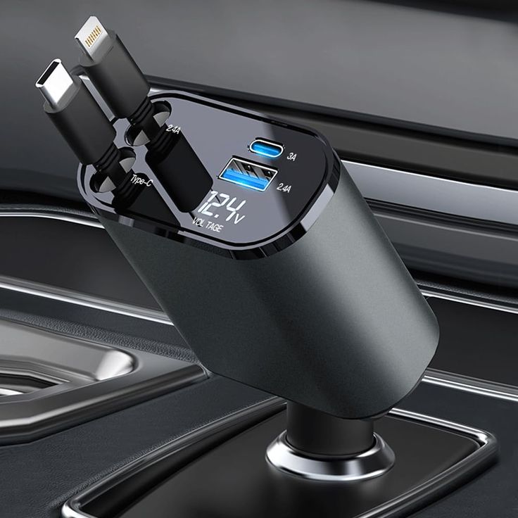 4-in-1 Retractable Fast Car Charger
