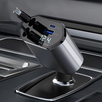 4-in-1 Retractable Fast Car Charger
